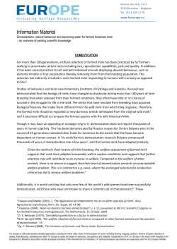 Domestication and natural behaviour of the farmed mink