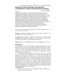 Adolescent mass shootings: developmental considerations in light of
