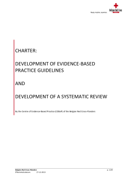 charter: development of evidence-based practice guidelines and