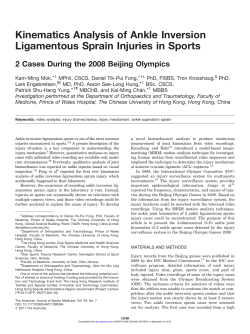 Kinematics Analysis of Ankle Inversion Ligamentous Sprain Injuries