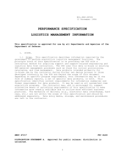 performance specification logistics management information