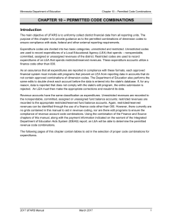 Chapter 10 - Permitted Code Combinations 2017