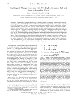 Heat Capacity Changes Associated with DNA Duplex Formation