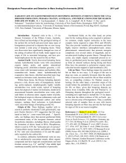 EARLIEST LIFE ON EARTH PRESERVED IN HOTSPRING