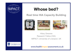 Whose bed? Real time HIA capacity building
