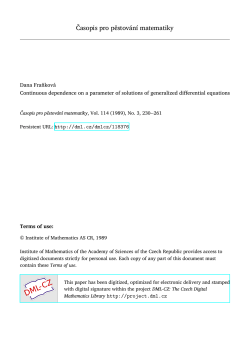 Časopis pro pěstov&aacute;n&iacute; matematiky - DML-CZ
