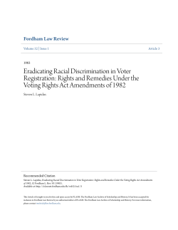 Eradicating Racial Discrimination in Voter Registration: Rights and