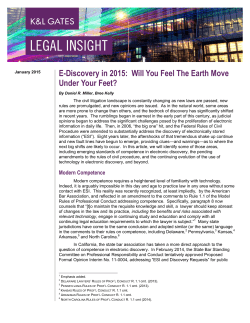 E-Discovery in 2015: Will You Feel The Earth Move Under Your Feet?