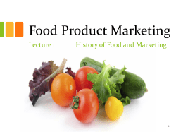 History of Food and Marketing