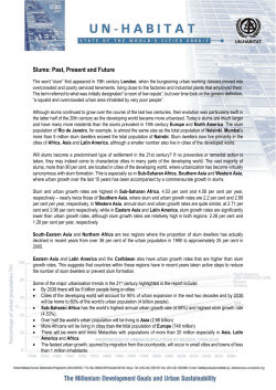 Slums: Past, Present and Future - UN
