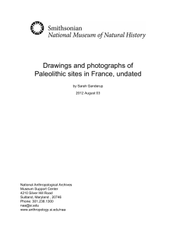 Drawings and photographs of Paleolithic sites in