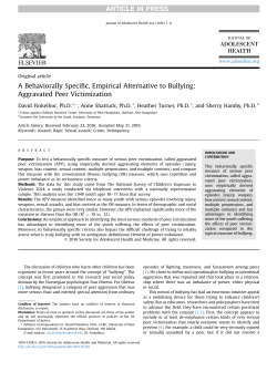 Aggravated Peer Victimization