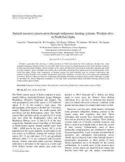 Natural resource conservation through indigenous farming systems