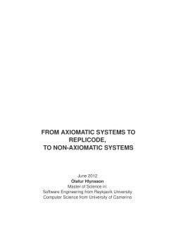 FROM AXIOMATIC SYSTEMS TO REPLICODE, TO NON