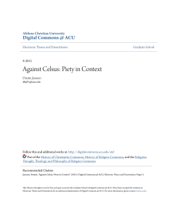 Against Celsus: Piety in Context