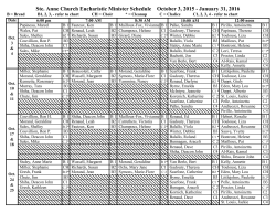 Ste. Anne Church Eucharistic Minister Schedule October 3, 2015