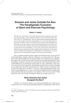 Smocks and Jocks Outside the Box: The Paradigmatic Evolution of