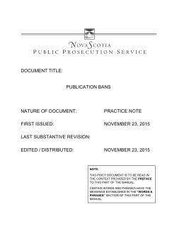Publication Bans - Government of Nova Scotia