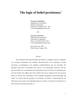 The logic of belief persistence - uc