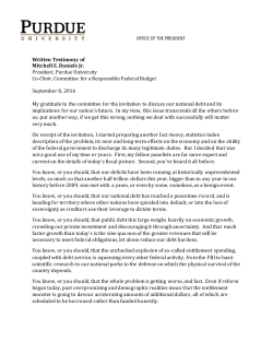 Testimony on Federal Debt Before the Joint