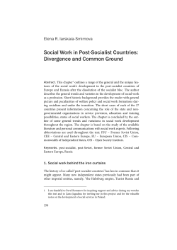 Social Work in Post-Socialist Countries