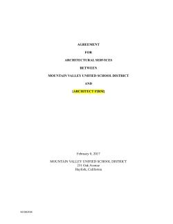 AGREEMENT FOR ARCHITECTURAL SERVICES BETWEEN