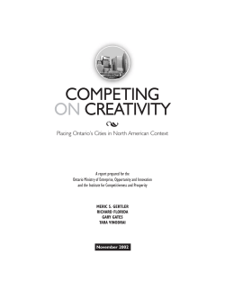 Technology, Talent, and Tolerance in Ontario Cities: