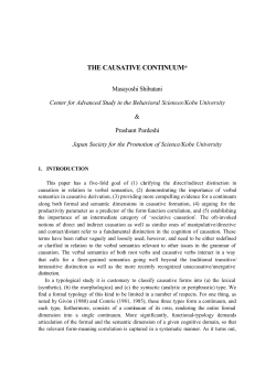 THE CAUSATIVE CONTINUUM*