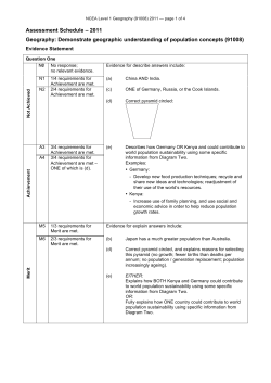 NCEA Level 1 Geography (91008) 2011 Assessment Schedule