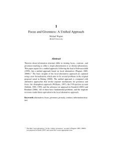 Focus and Givenness: A Unified Approach