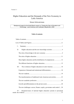 The Role of Universities in the new economies of