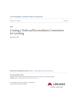 Creating a Truth and Reconciliation Commission for Lynching