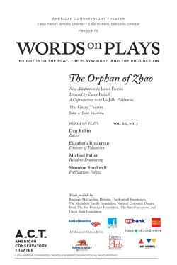 The Orphan of Zhao - American Conservatory Theater