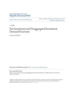Net Investment and Disaggregated Investment Demand Functions