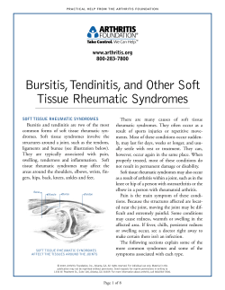Bursitis,Tendinitis, and Other Soft Tissue Rheumatic Syndromes