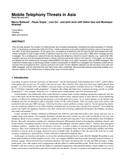 Mobile Telephony Threats in Asia