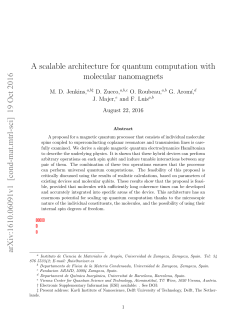 A scalable architecture for quantum computation with molecular