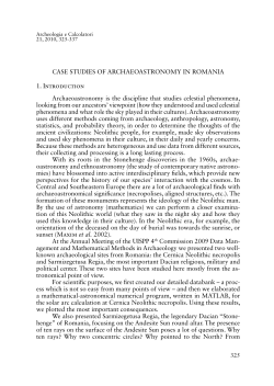CASE STUDIES OF ARCHAEOASTRONOMY IN ROMANIA 1