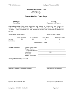 Course Outline Cover Page - College of Micronesia