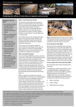 Predicting the effects of coal mines on aquatic environments