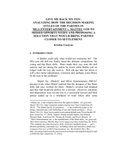GIVE ME BACK MY TOY - American Journal of Mediation