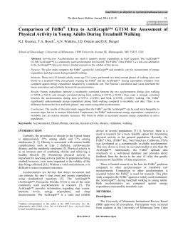 Comparison of FitBit&reg; Ultra to ActiGraph&trade; GT1M for