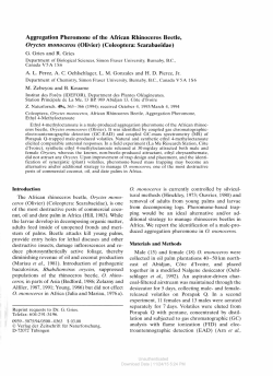Aggregation Pheromone of the African Rhinoceros Beetle, Oryctes