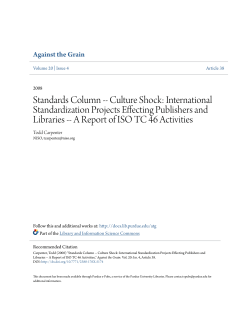 Culture Shock: International Standardization - Purdue e-Pubs