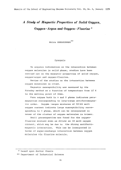 A Study of Magnetic Properties of Solid Oxygen, Oxygen