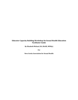 Educator Capacity Building Workshop On Sexual Health Education