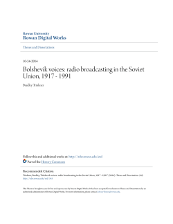 Bolshevik voices: radio broadcasting in the Soviet Union, 1917