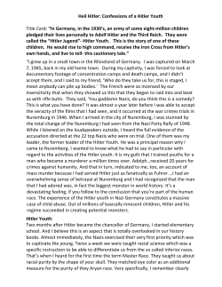 Heil Hitler: Confessions of a Hitler Youth Title Card: &ldquo;In Germany, in