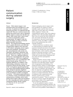 Patient communication during cataract surgery