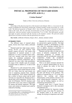 PHYSICAL PROPERTIES OF MUSTARD SEEDS (SINAPIS ALBA L.)